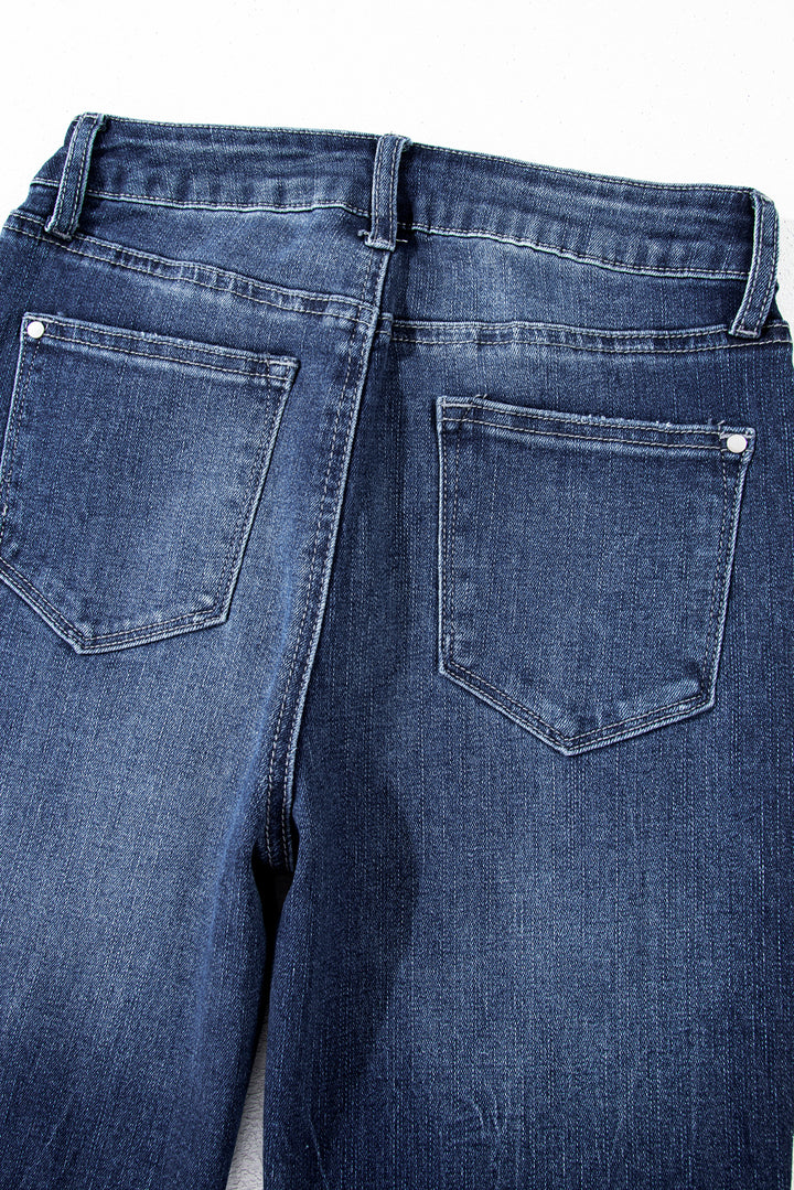 Raw Hem High Waist Flared Jeans in Light, Medium, & Dark Washes