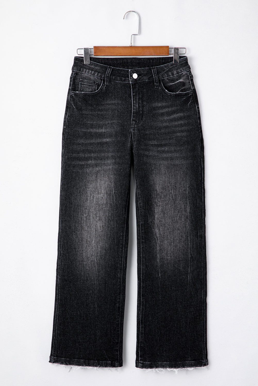 Raw Hem High Waist Flared Jeans in Light, Medium, & Dark Washes