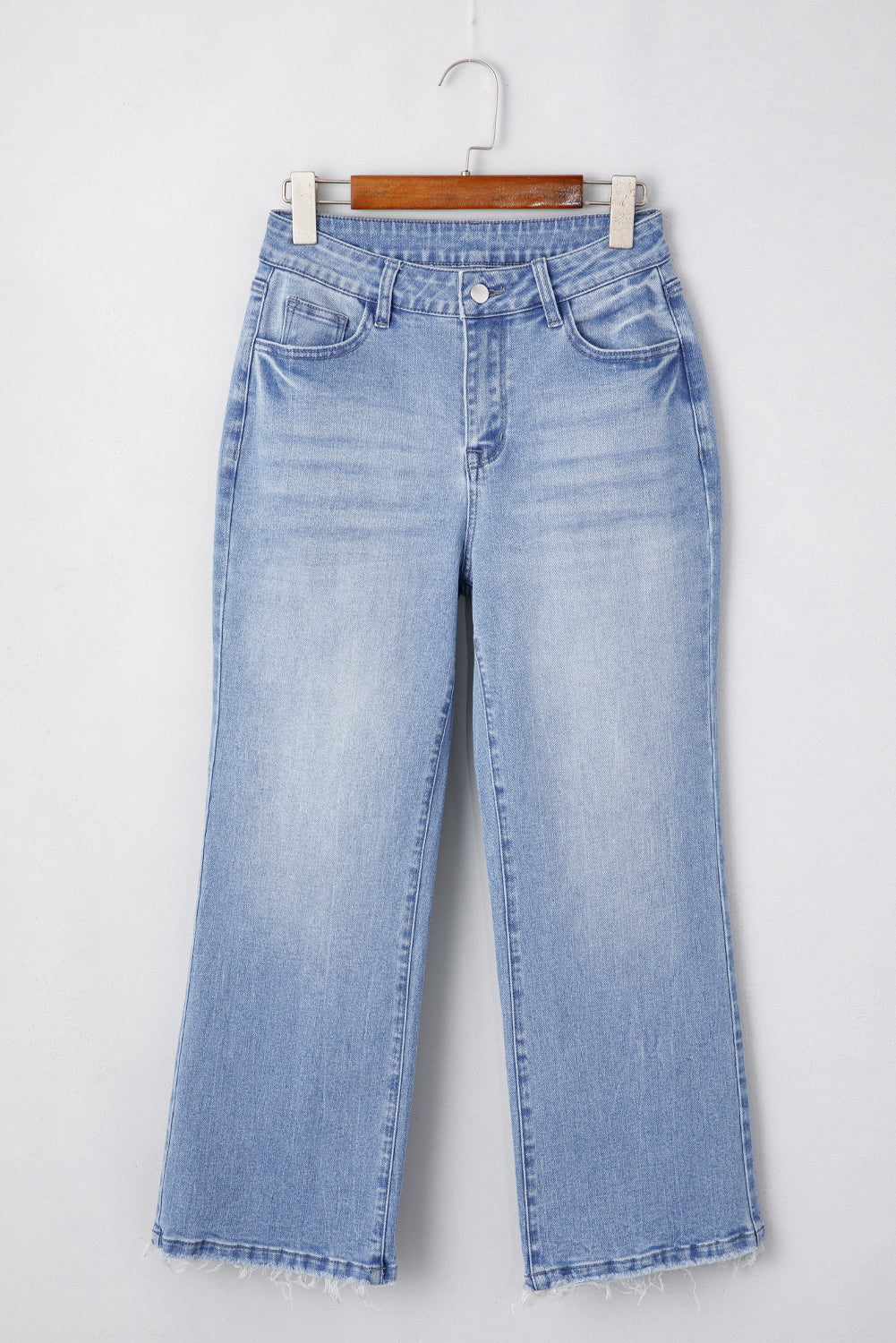 Raw Hem High Waist Flared Jeans in Light, Medium, & Dark Washes