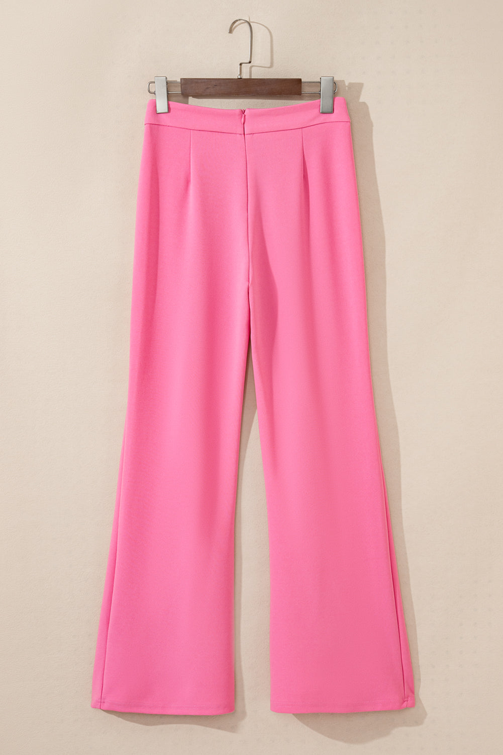 Vintage Style Sachet Pink High Waist Central Seam Flared Pants