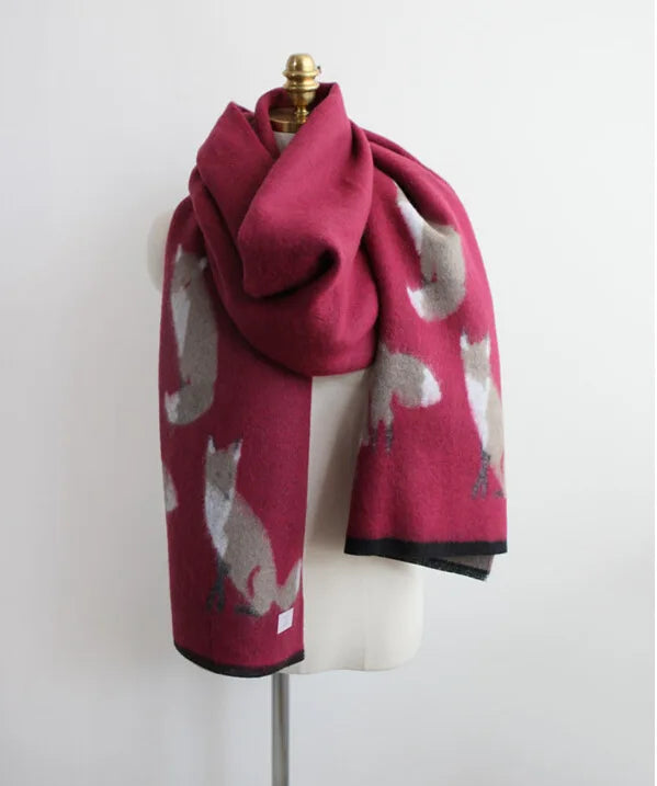 Luxury Warm Cashmere Foxy Foulard Scarf