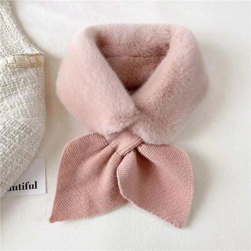 Soft Neck Cross Strap Knitted Scarf