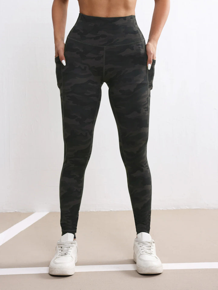 Camouflage High Waist Stretchy Fitness Leggings w Pockets