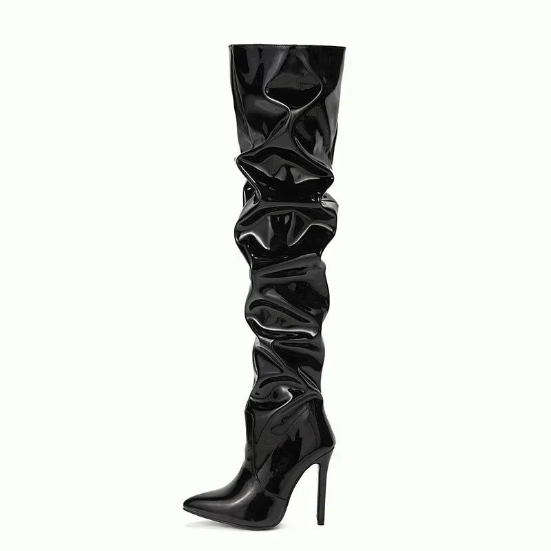 Stylish & Trendy Slouchy Over-The-Knee Stiletto Boots