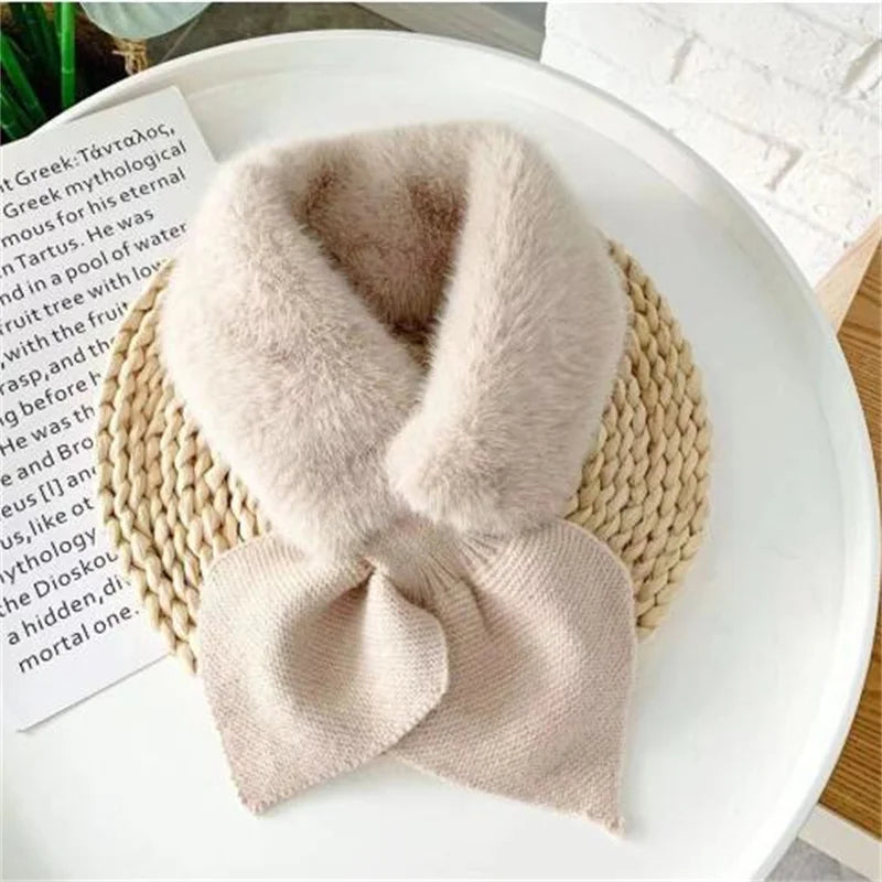 Soft Neck Cross Strap Knitted Scarf