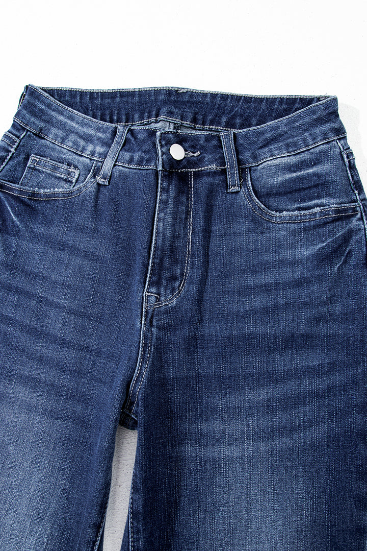 Raw Hem High Waist Flared Jeans in Light, Medium, & Dark Washes