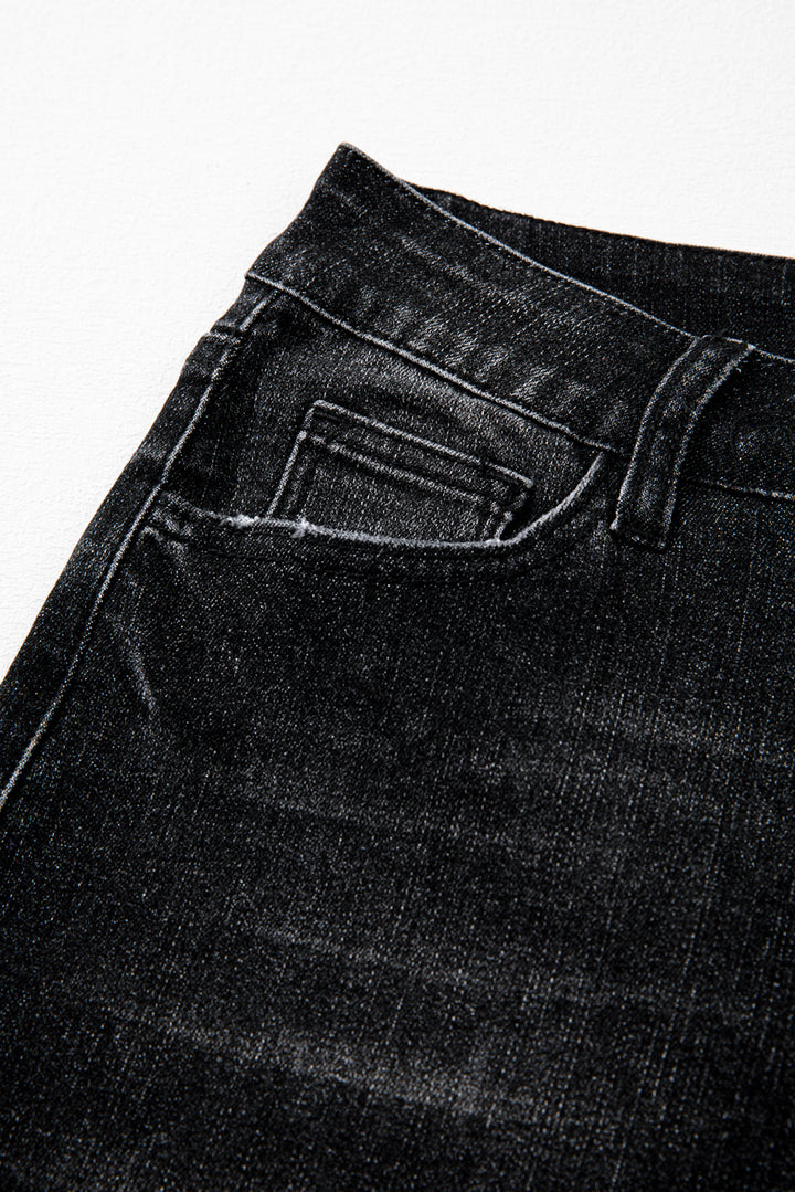 Raw Hem High Waist Flared Jeans in Light, Medium, & Dark Washes